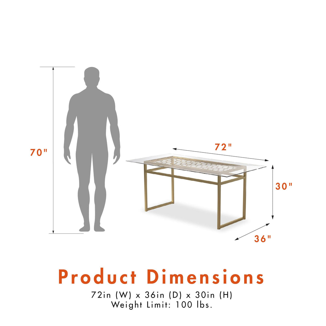 Comfortable Juliette glass dining table -  Gold