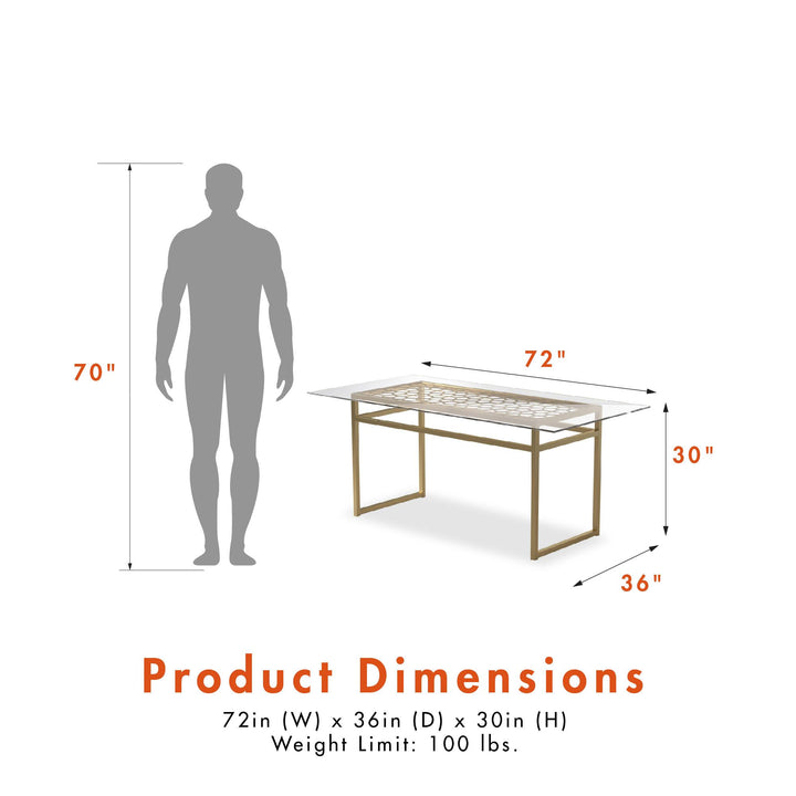 Comfortable Juliette glass dining table -  Gold