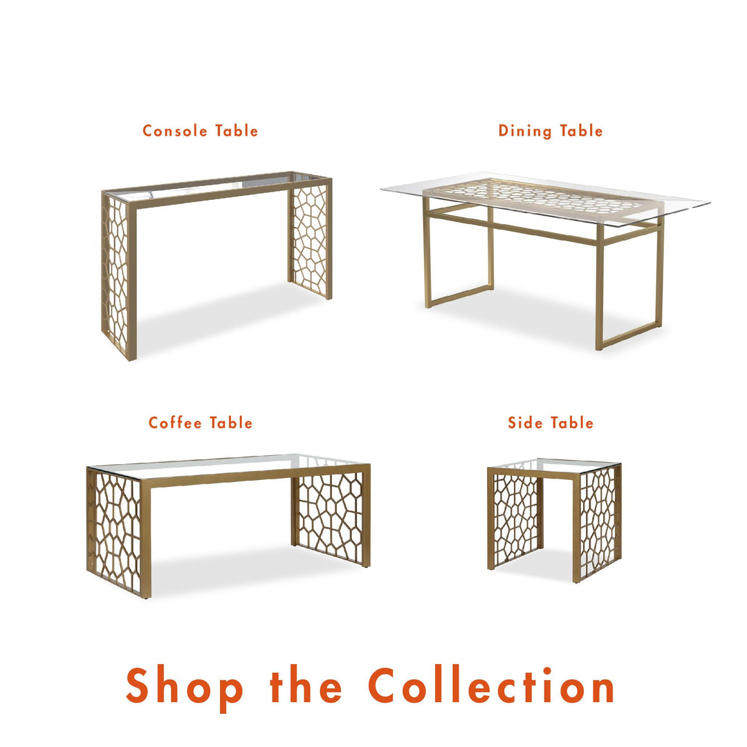 Best Juliette glass dining table -  Gold