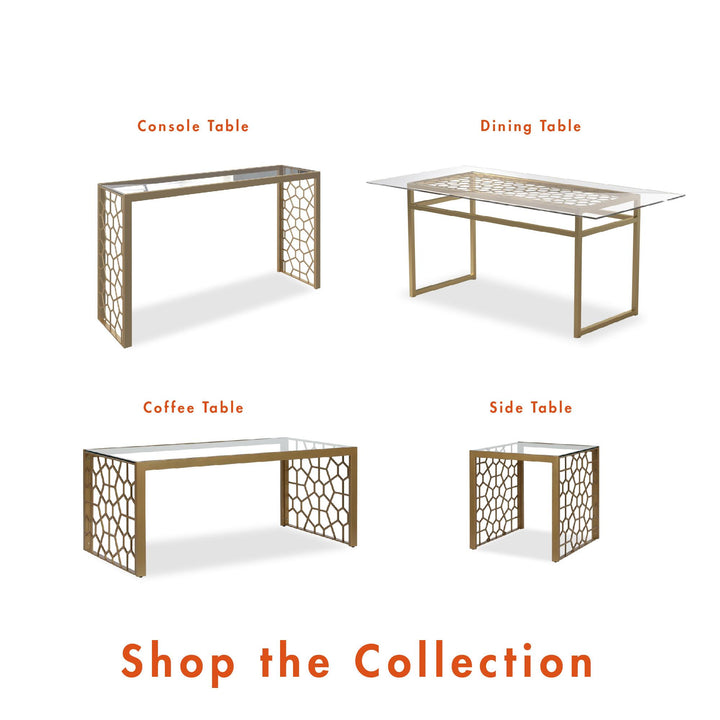 Best Juliette glass dining table -  Gold