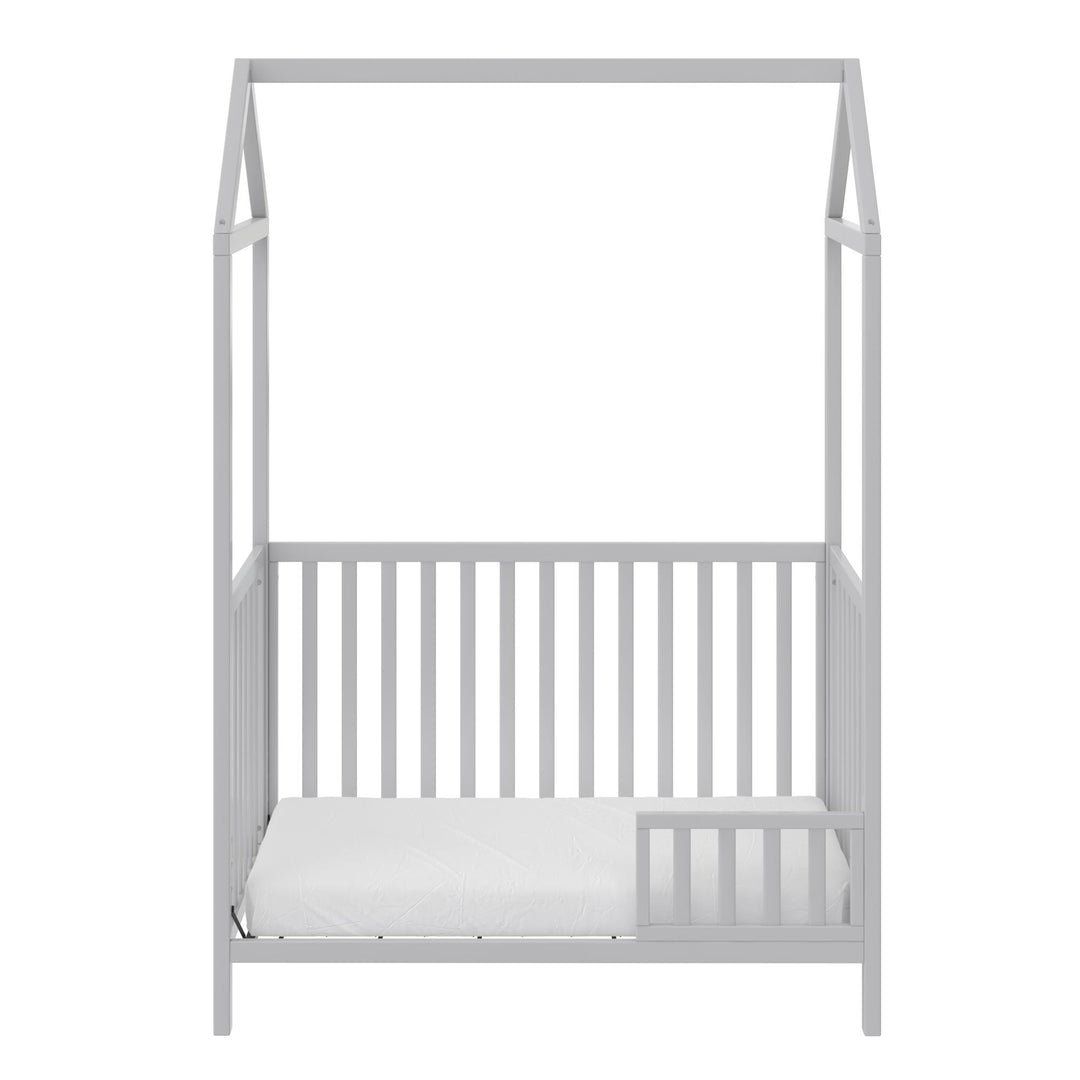 Rowan Valley Skyler Convertible Wood Stylish Canopy Crib - Dove Gray