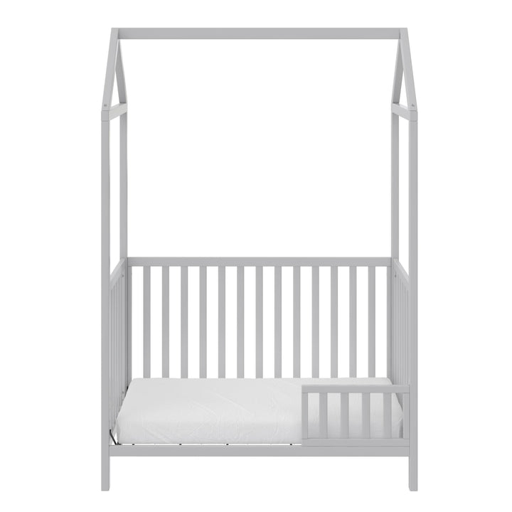 Rowan Valley Skyler Convertible Wood Stylish Canopy Crib - Dove Gray