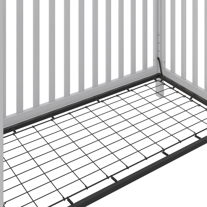 Rowan Valley Skyler Convertible Wood Stylish Canopy Crib - Dove Gray