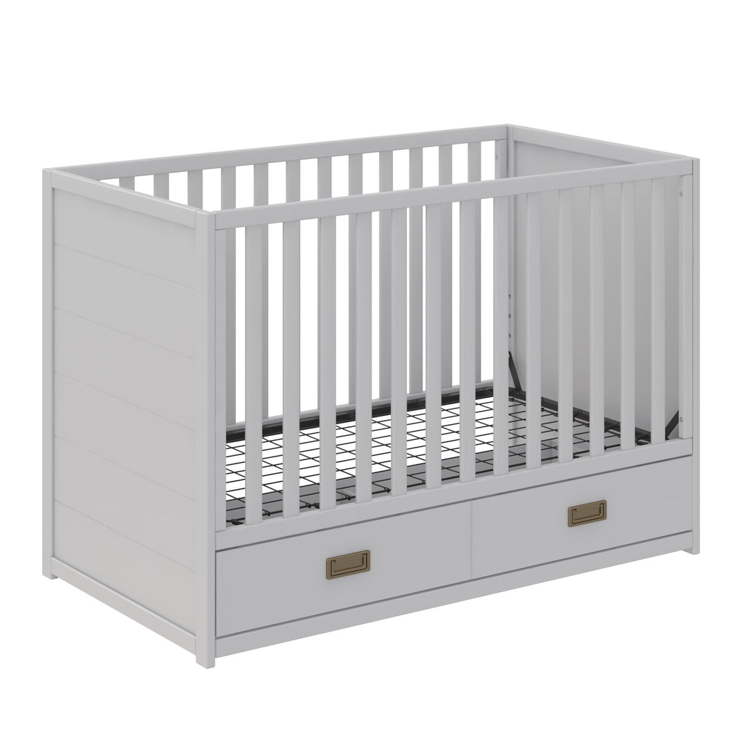Convertible Crib with Storage -  Dove Gray