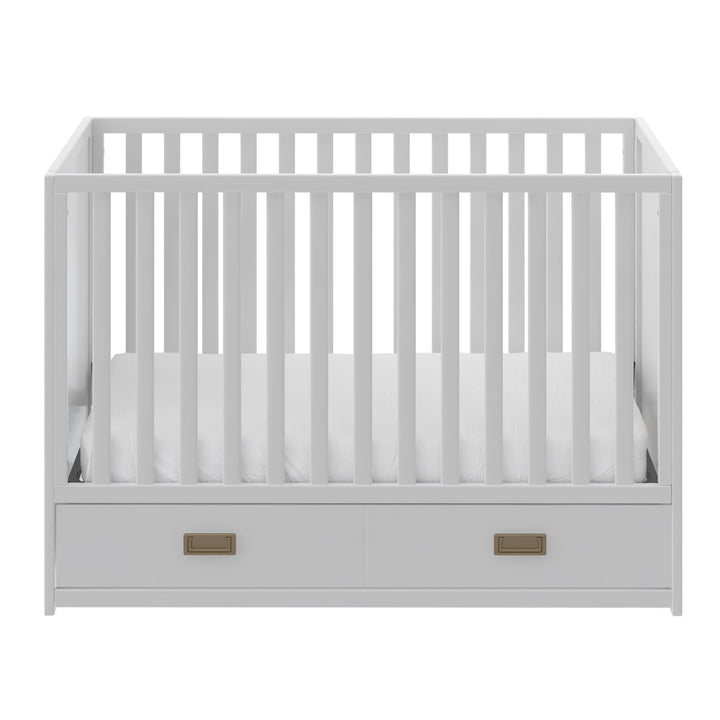 Haven 3 in 1 Convertible Wood Storage Crib  -  White