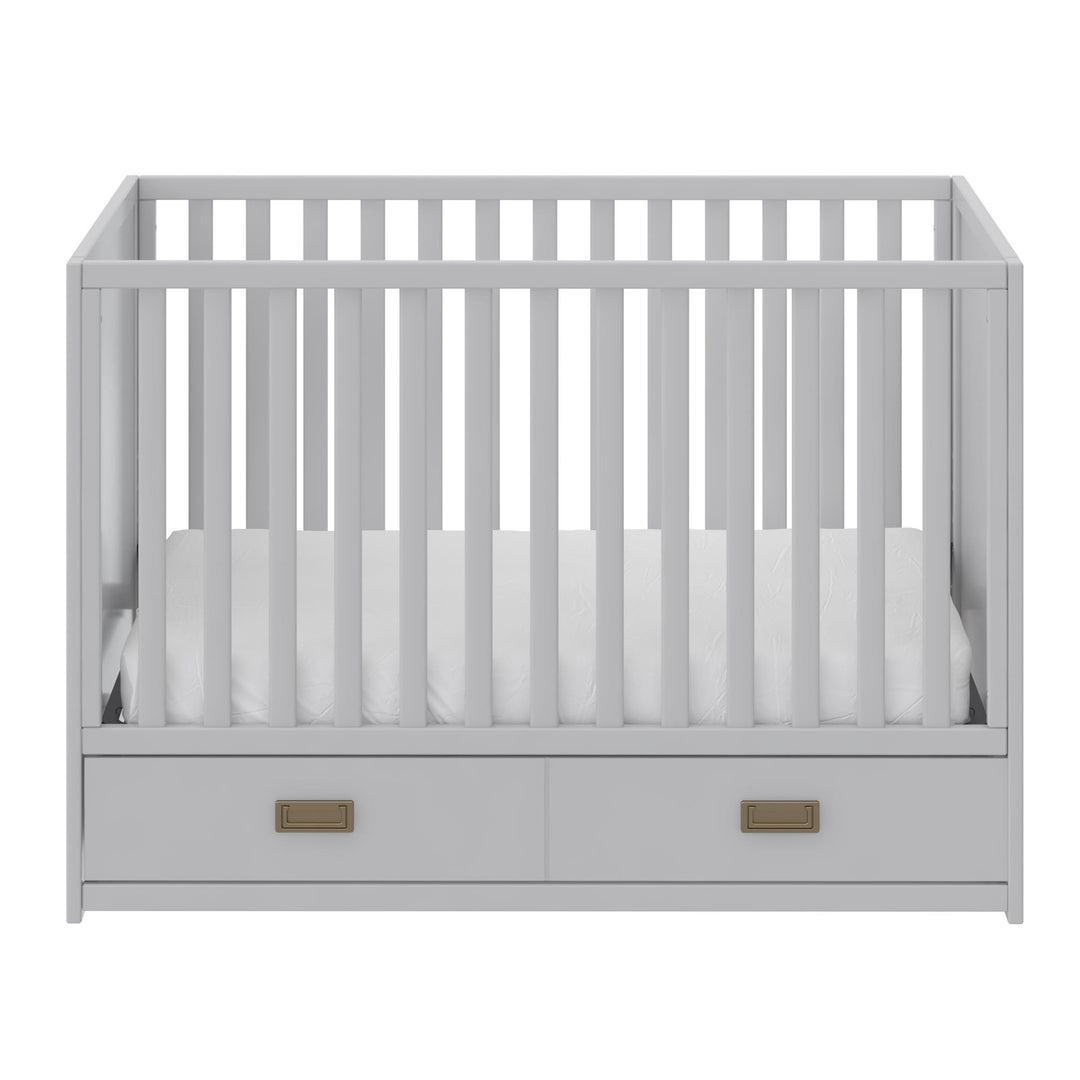 Haven 3 in 1 Convertible Wood Storage Crib  -  Dove Gray