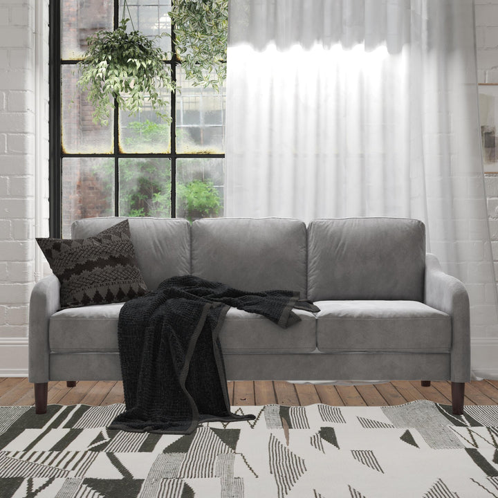 Marbella Velvet Upholstered 3-Seater Sofa - Gray