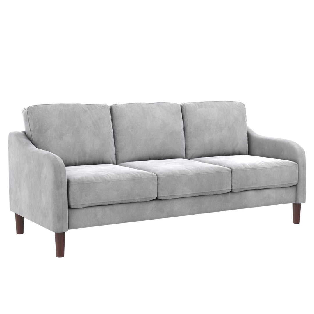 Marbella Velvet Upholstered 3-Seater Sofa - Gray