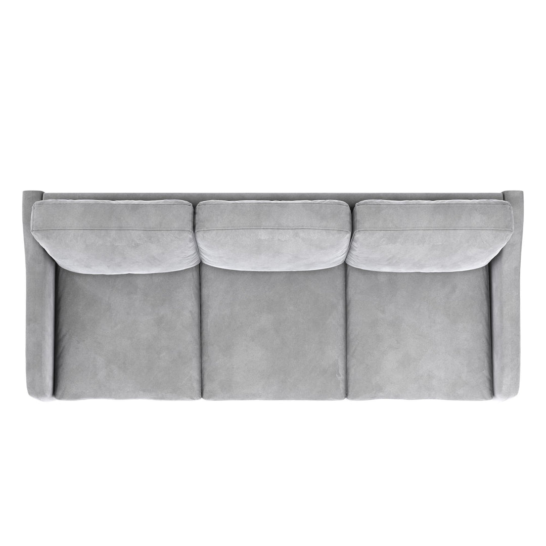 Marbella Velvet Upholstered 3-Seater Sofa - Gray