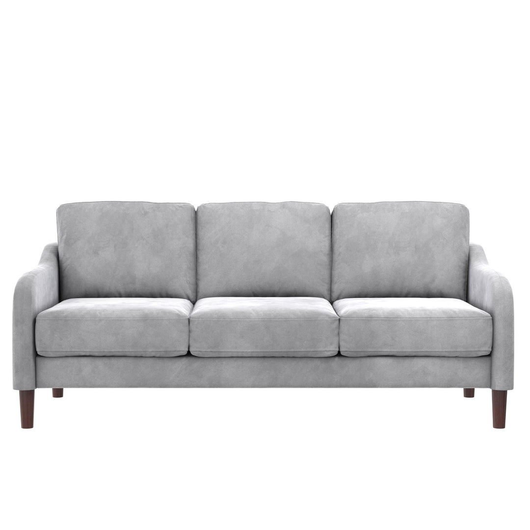 Marbella Velvet Upholstered 3-Seater Sofa - Gray