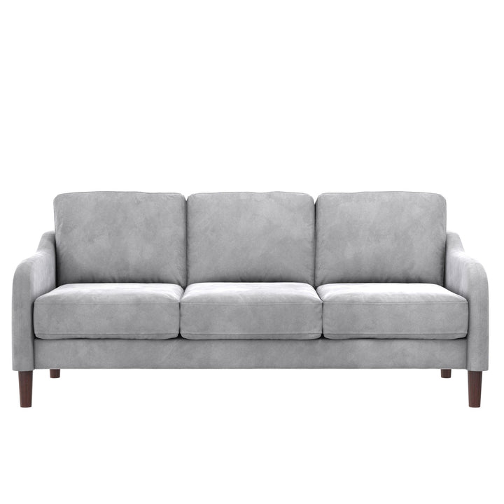 Marbella Velvet Upholstered 3-Seater Sofa - Gray