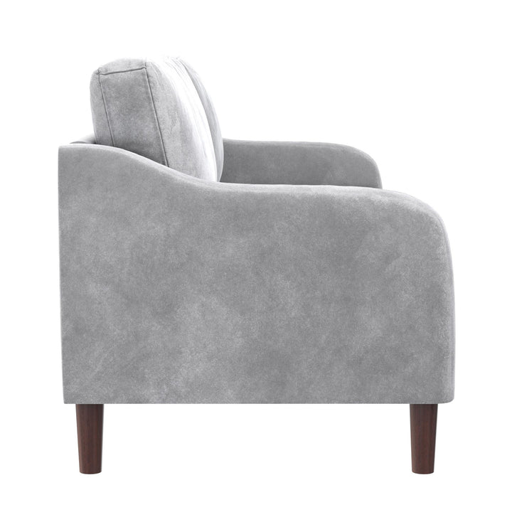 Marbella Velvet Upholstered 3-Seater Sofa - Gray