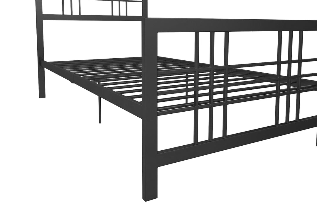 Burbank Metal Frame Bed with Adjustable Heights for Under Bed Storage - Black - Twin