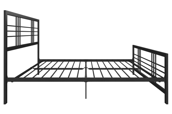 Burbank Metal Frame Bed with Adjustable Heights for Under Bed Storage - Black - Queen