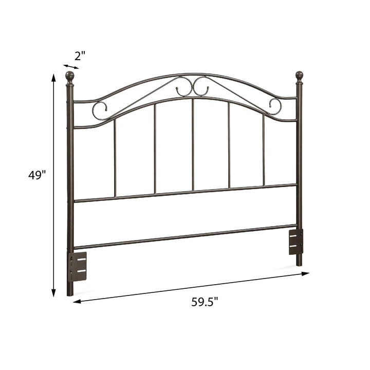Metal Headboard Adaptable for Full/Queen Size Beds -  Bronze