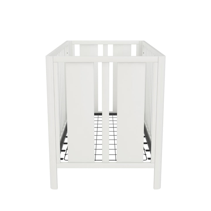 Crawford Curved Post 3 in 1 Crib with Adjustable Heights - White