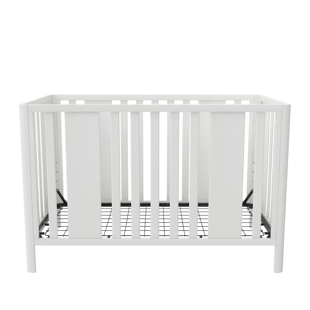 Crawford Curved Post 3 in 1 Crib with Adjustable Heights - White