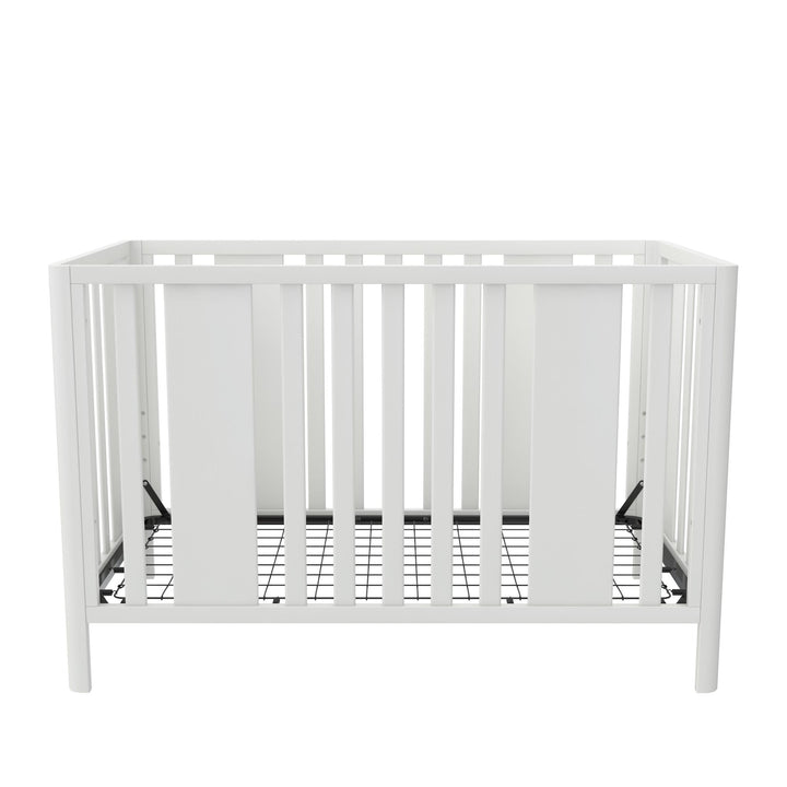 Crawford Curved Post 3 in 1 Crib with Adjustable Heights - White
