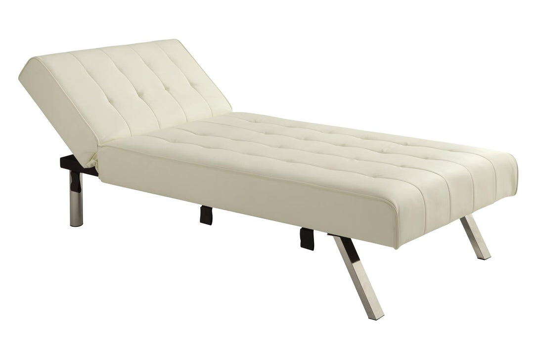Luxurious upholstered chaise by Emily - Vanilla Faux Leather