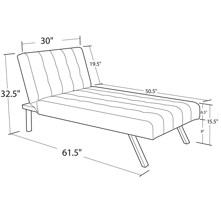 Comfortable adjustable chaise lounger - Vanilla Faux Leather