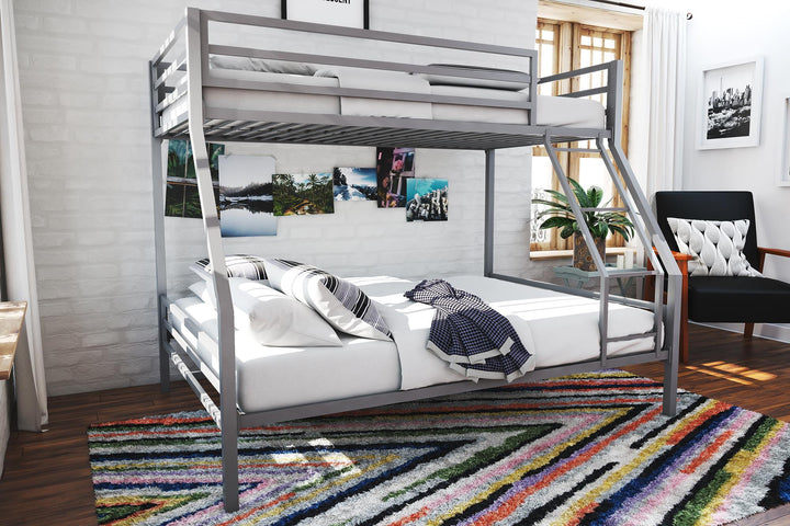 Maxwell twin-over-full bunk bed -  Gray 