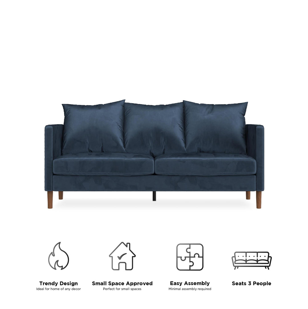 Paige Modern Pillowback Sofa - Navy