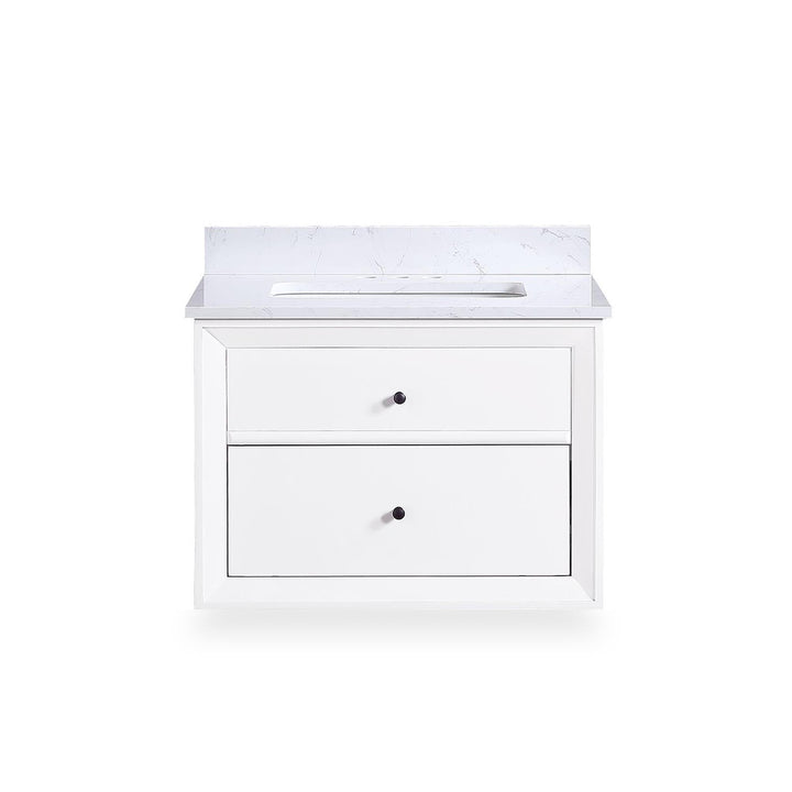 DHP Tribecca 24 Inch Floating Wall Mounted Bathroom Vanity, White - White - 24"