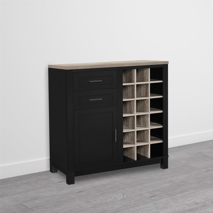 2 drawers bar storage Carver -  Black