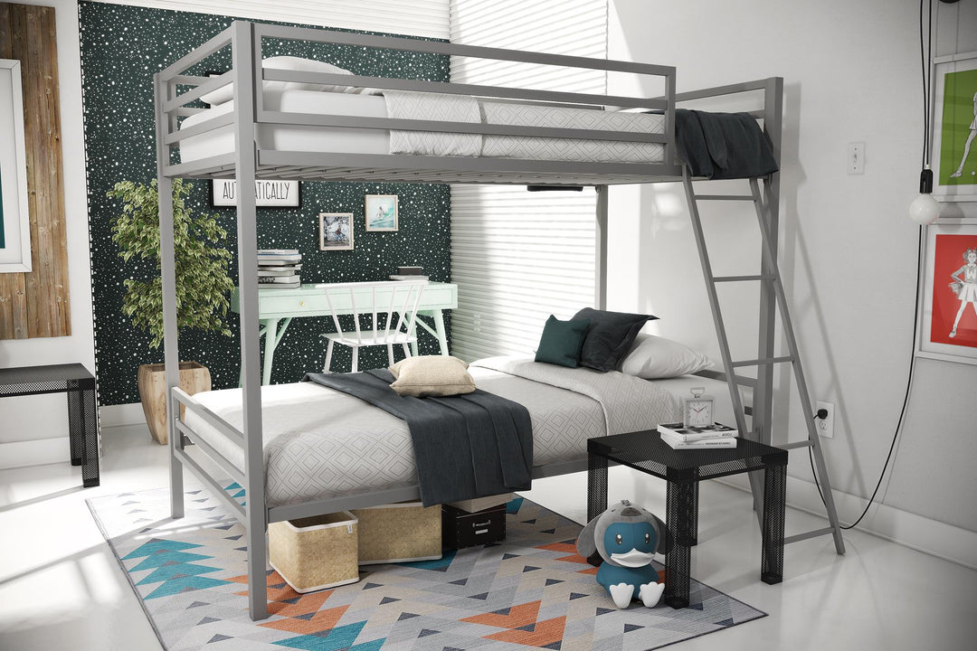 Maxwell twin-over-twin bunk bed -  Gray 