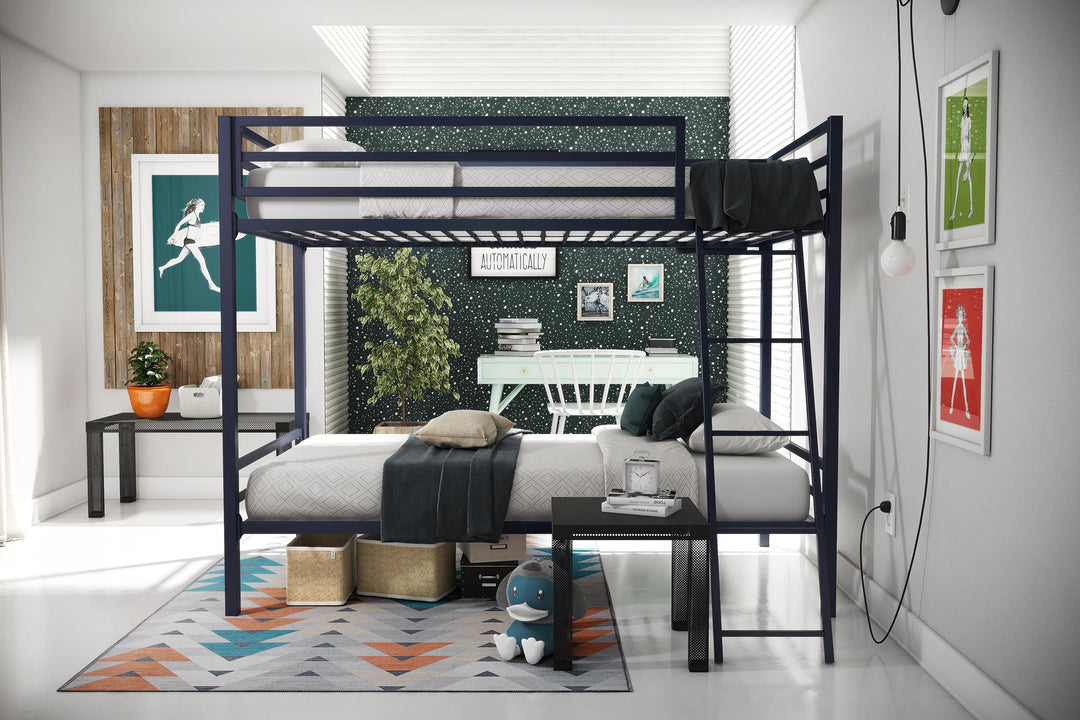 Durable twin-over-twin bunk bed -  Navy 
