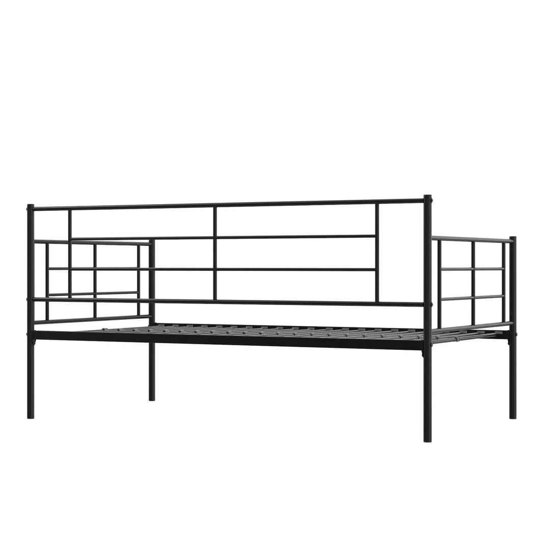 Praxis Metal Daybed with Steel Frame and Slats - Black - Twin Size