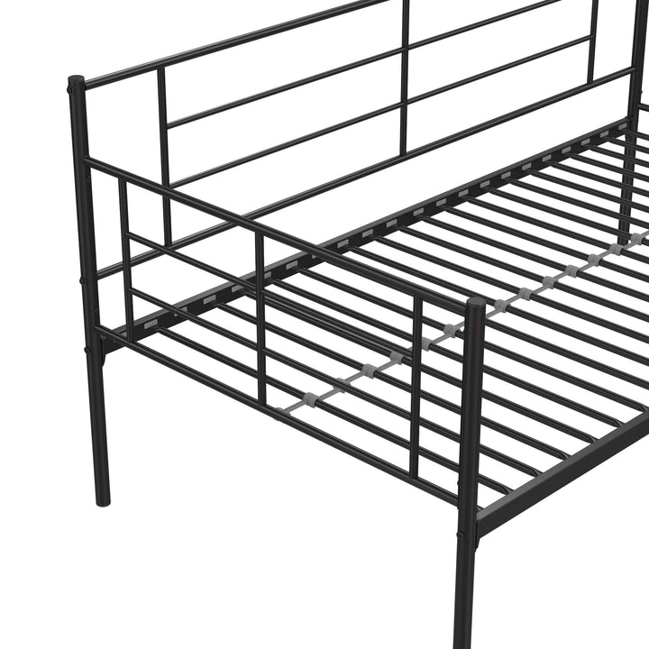 Praxis Metal Daybed with Steel Frame and Slats - Black - Twin Size