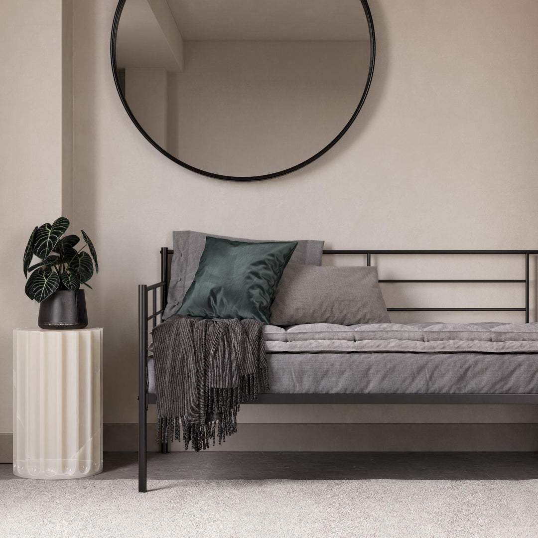 daybed with steel frame - Black - Twin Size
