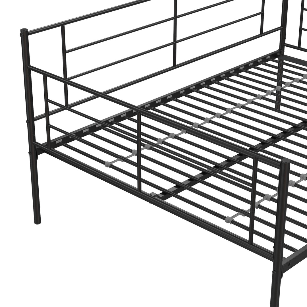 Praxis Metal Daybed with Steel Frame and Slats - Black - Full Size