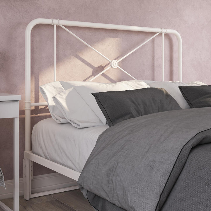 metal headboard with matte finish - White - Twin Size