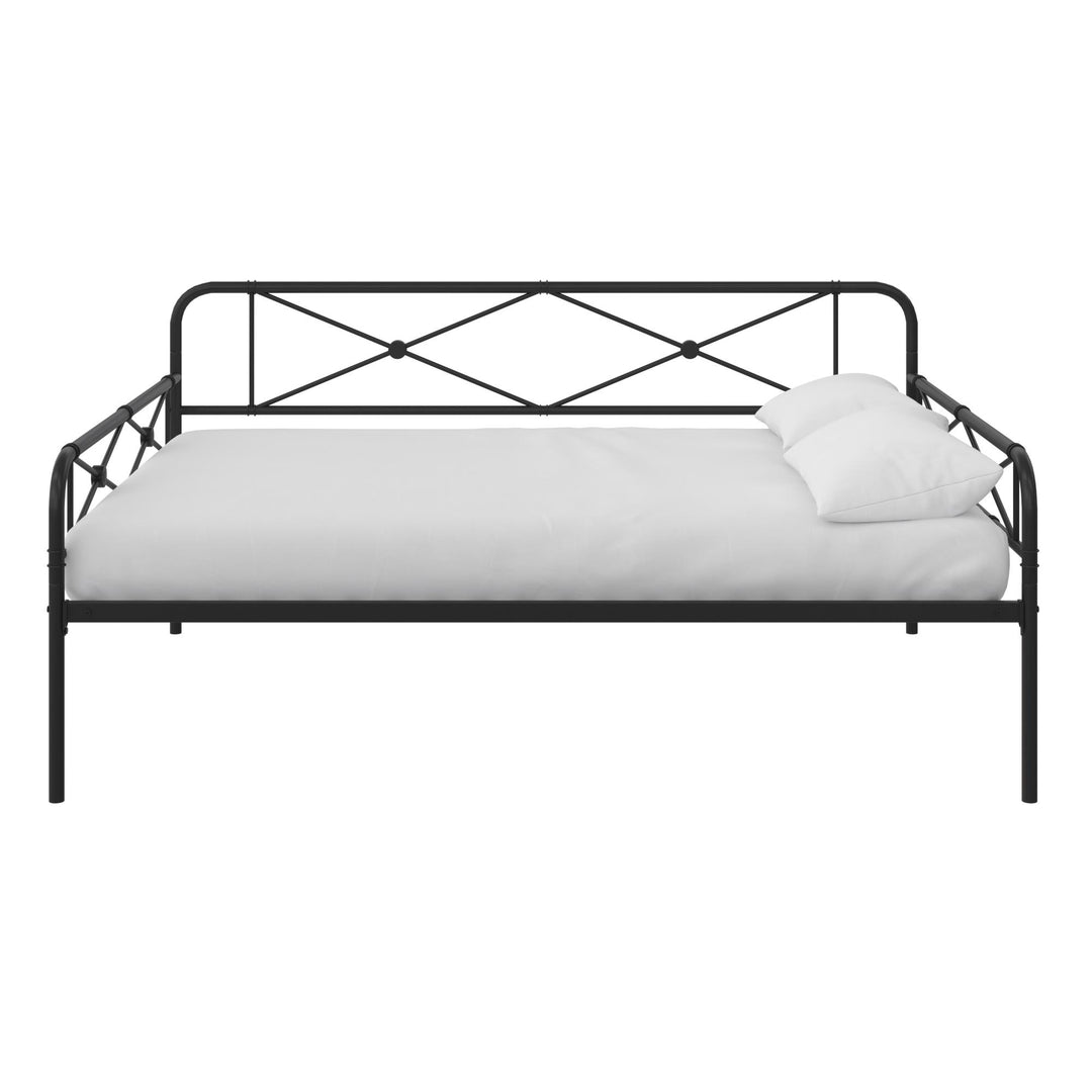 metal day bed with trundle - Black Color - Full Size