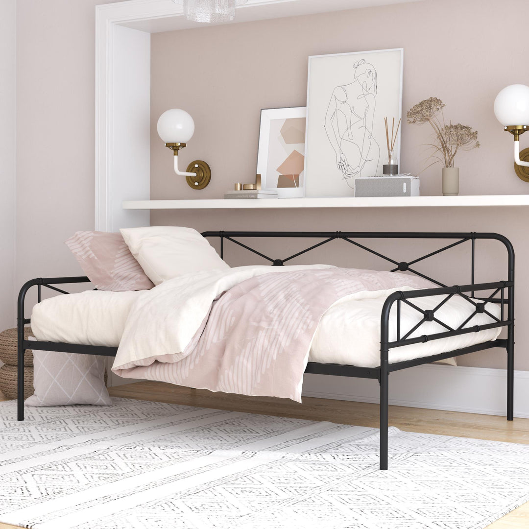 Allysa Metal Daybed with Steel Frame - Black - Full