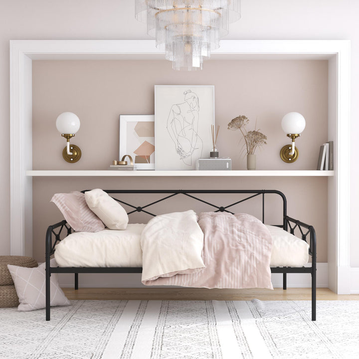Allysa Metal Daybed with Steel Frame - Black - Full