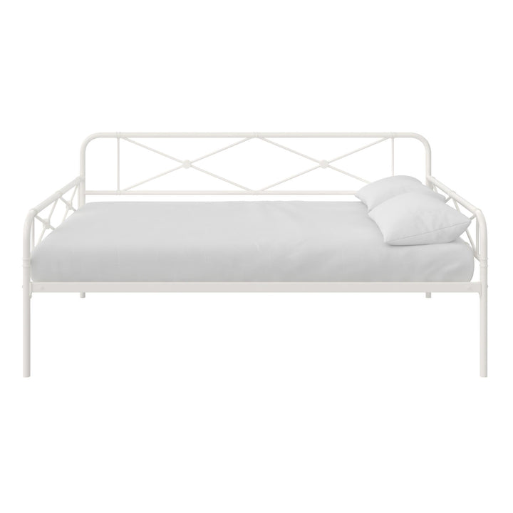 metal day bed with trundle - White Color - Twin Size