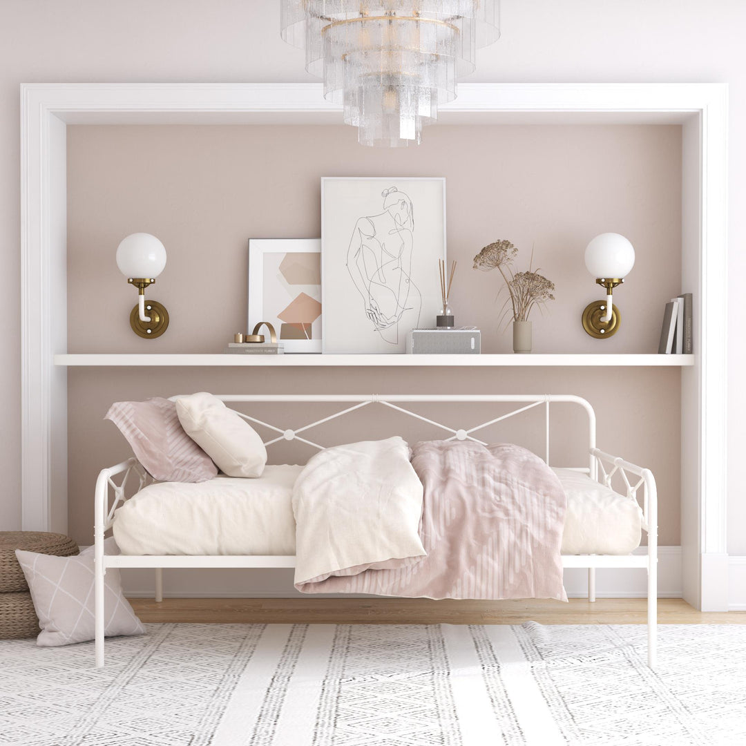 Allysa Metal Daybed with Steel Frame - White - Full