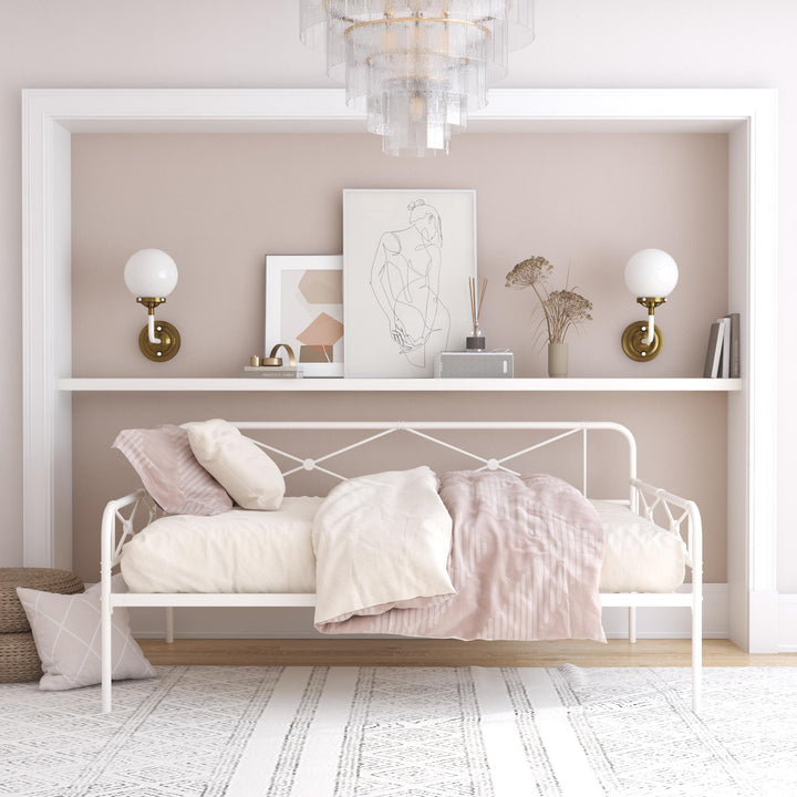 Allysa Metal Daybed with Steel Frame - White - Full