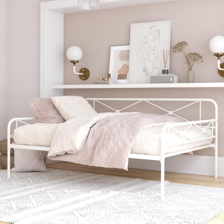 Allysa Metal Daybed with Steel Frame - White - Full