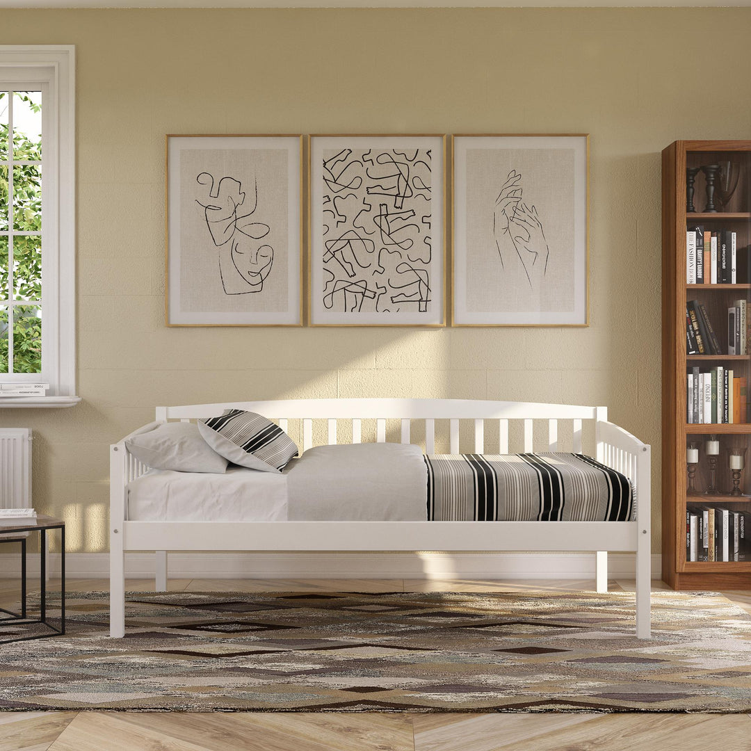 Lydia multi-functional wooden daybed -  White - Twin