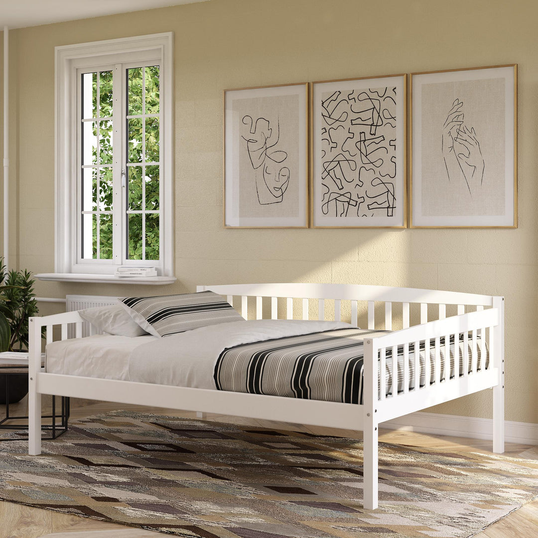 Solid wood daybed with slats -  White - Full