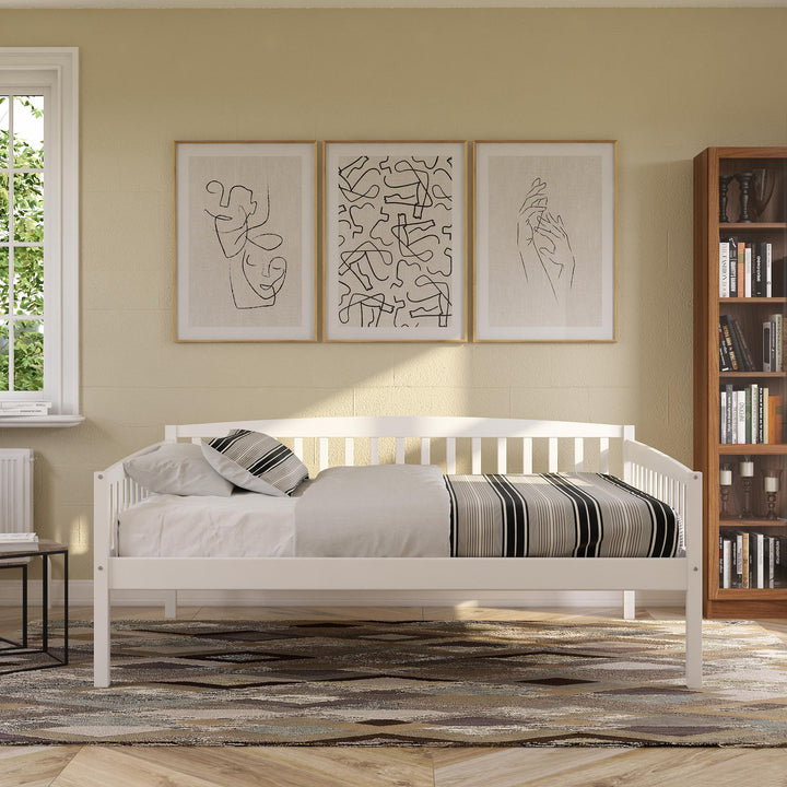 Lydia wooden daybed frame -  White - Full