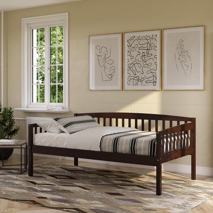 Solid wood daybed with slats -  Espresso - Twin