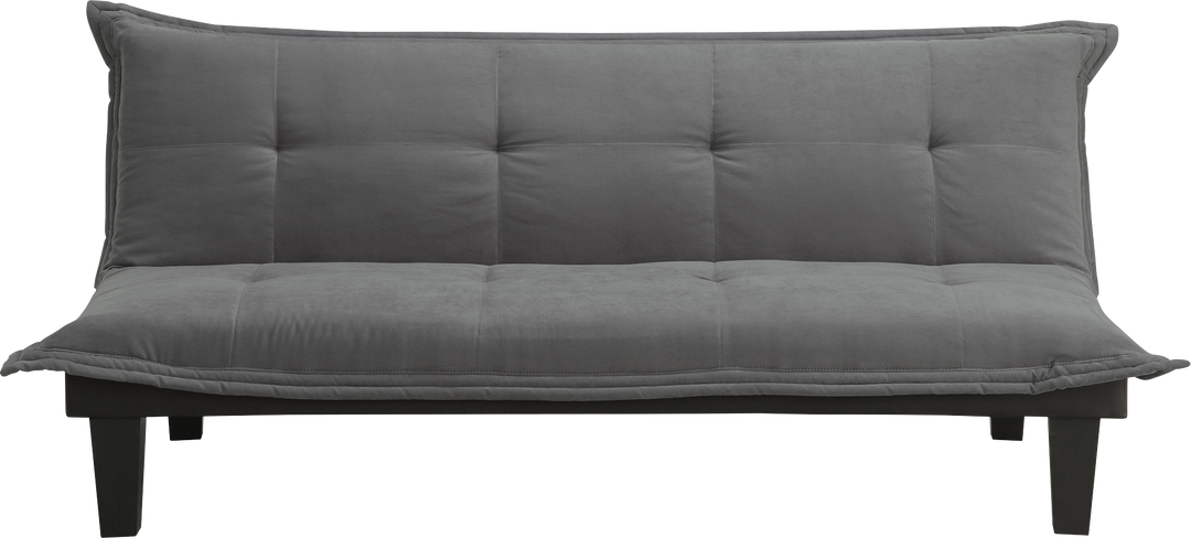 Lodge Microfiber Upholstered Futon with Extra-Padded Seats - Dark Gray
