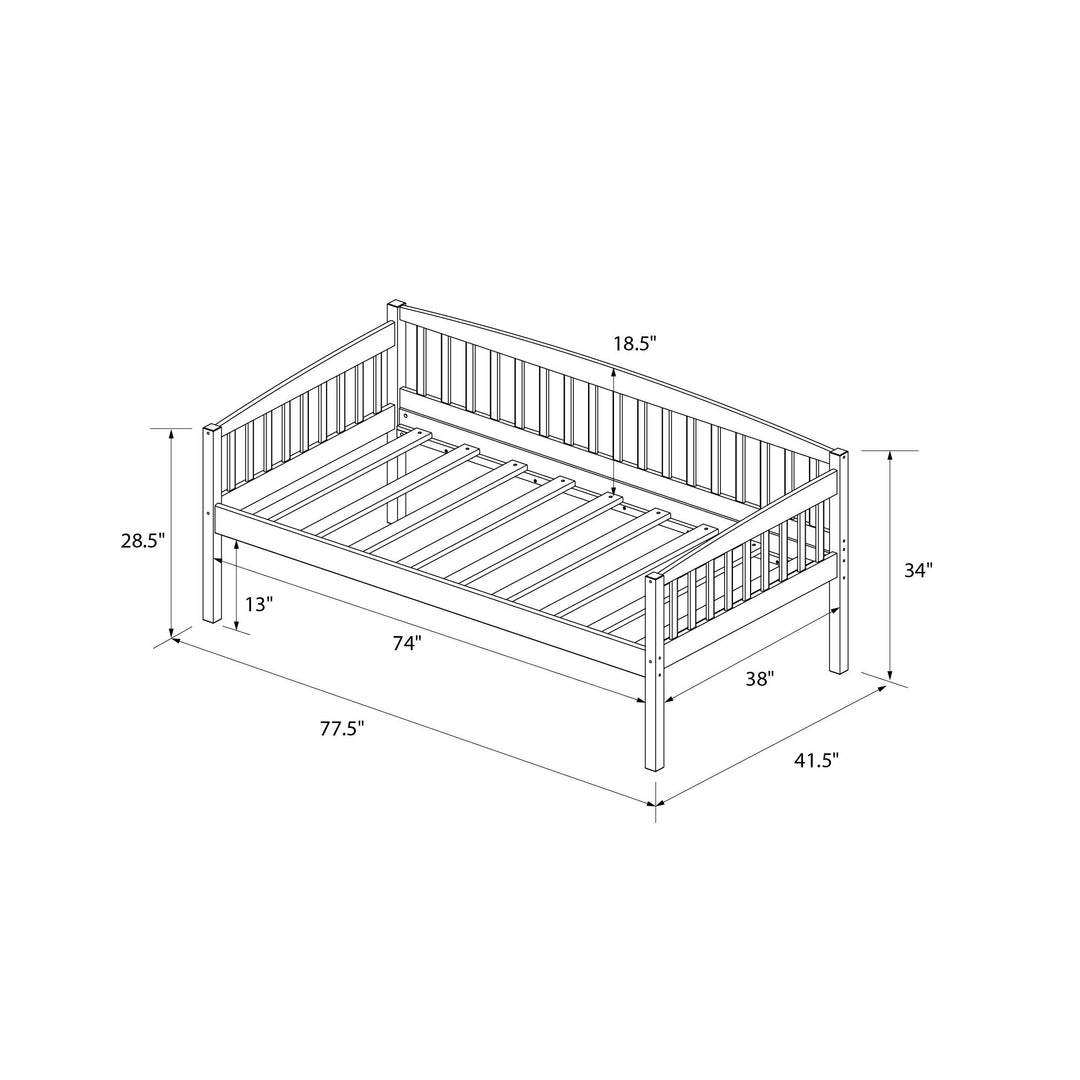 Lydia elegant daybed design -  Espresso - Twin