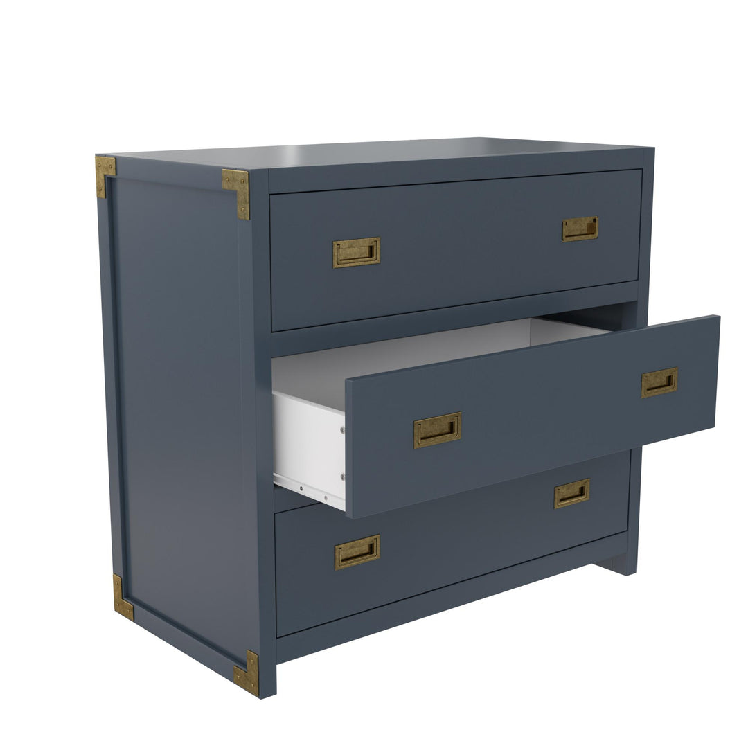 Best Wood Dresser with Brass Handles -  Graphite Blue