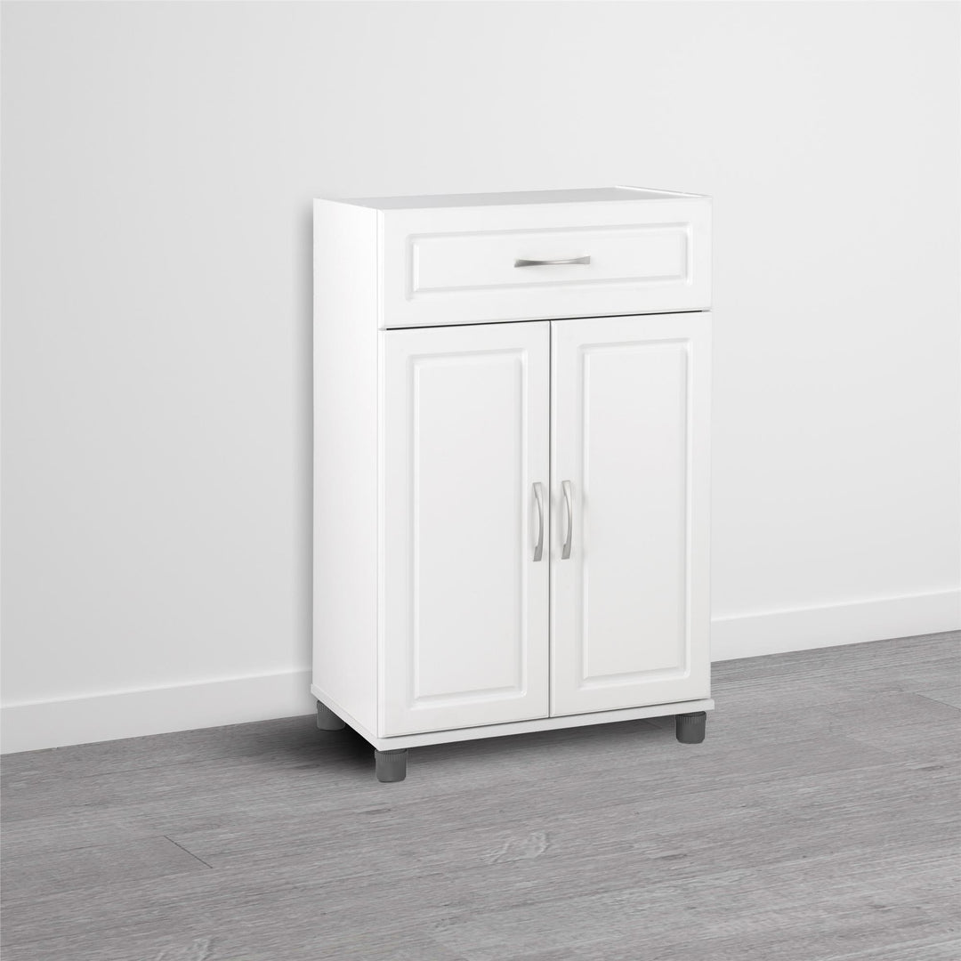 Kendall 24 Inch Multipurpose 2 Door Base Storage Cabinet with Drawer - White